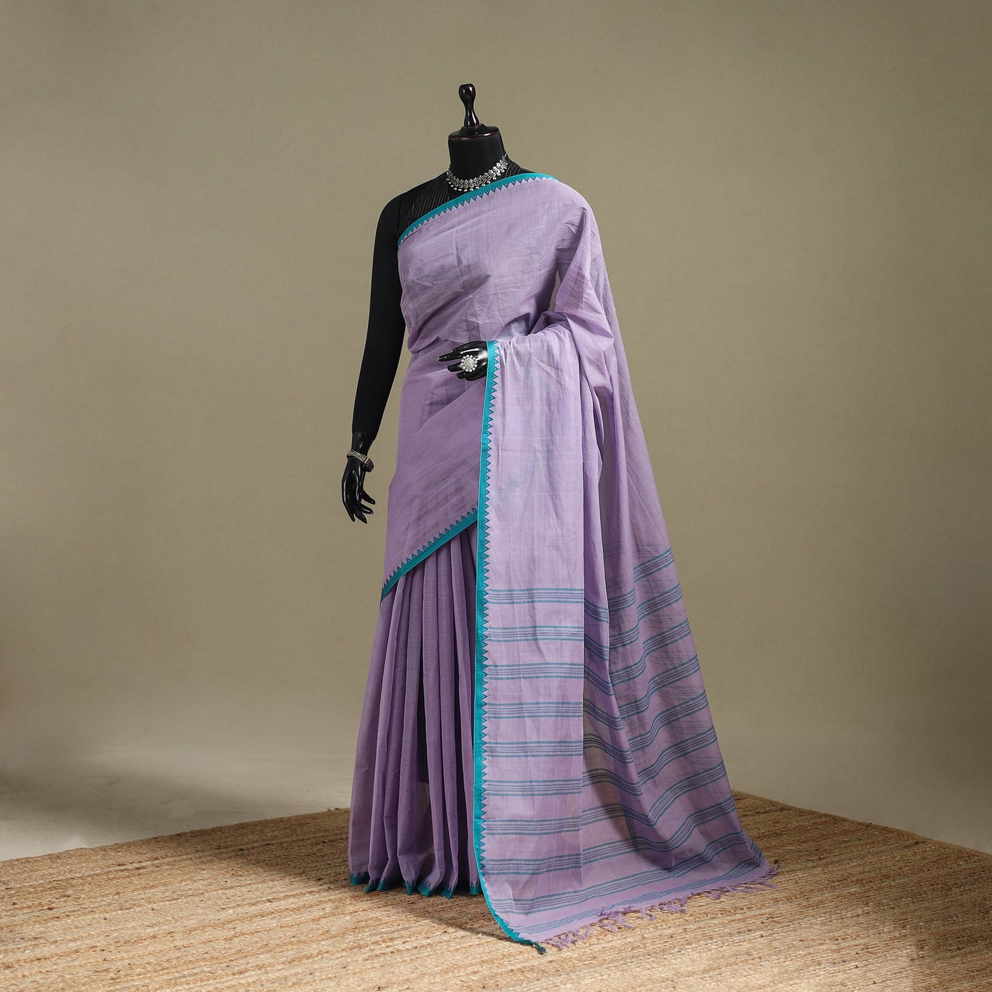 Purple - bengal handwoven cotton begumpuri saree 25