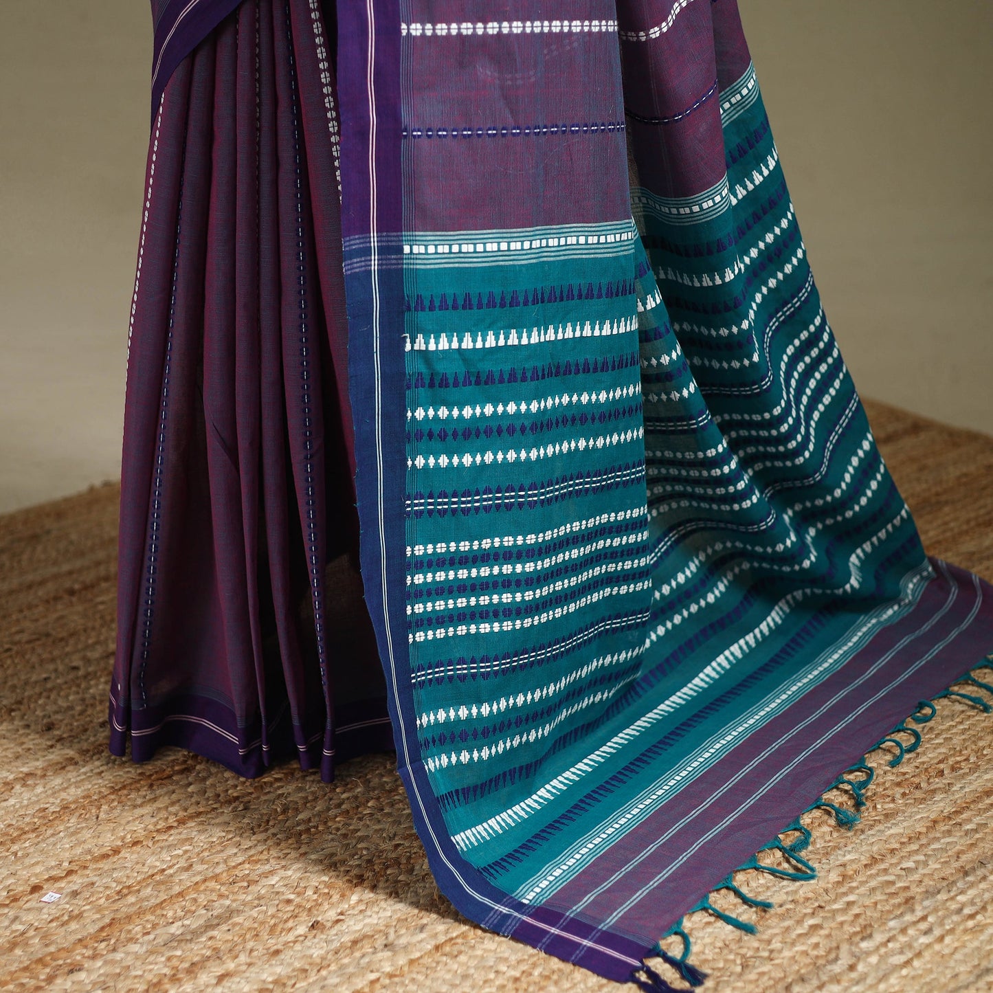 Purple - bengal handwoven cotton begumpuri saree 30