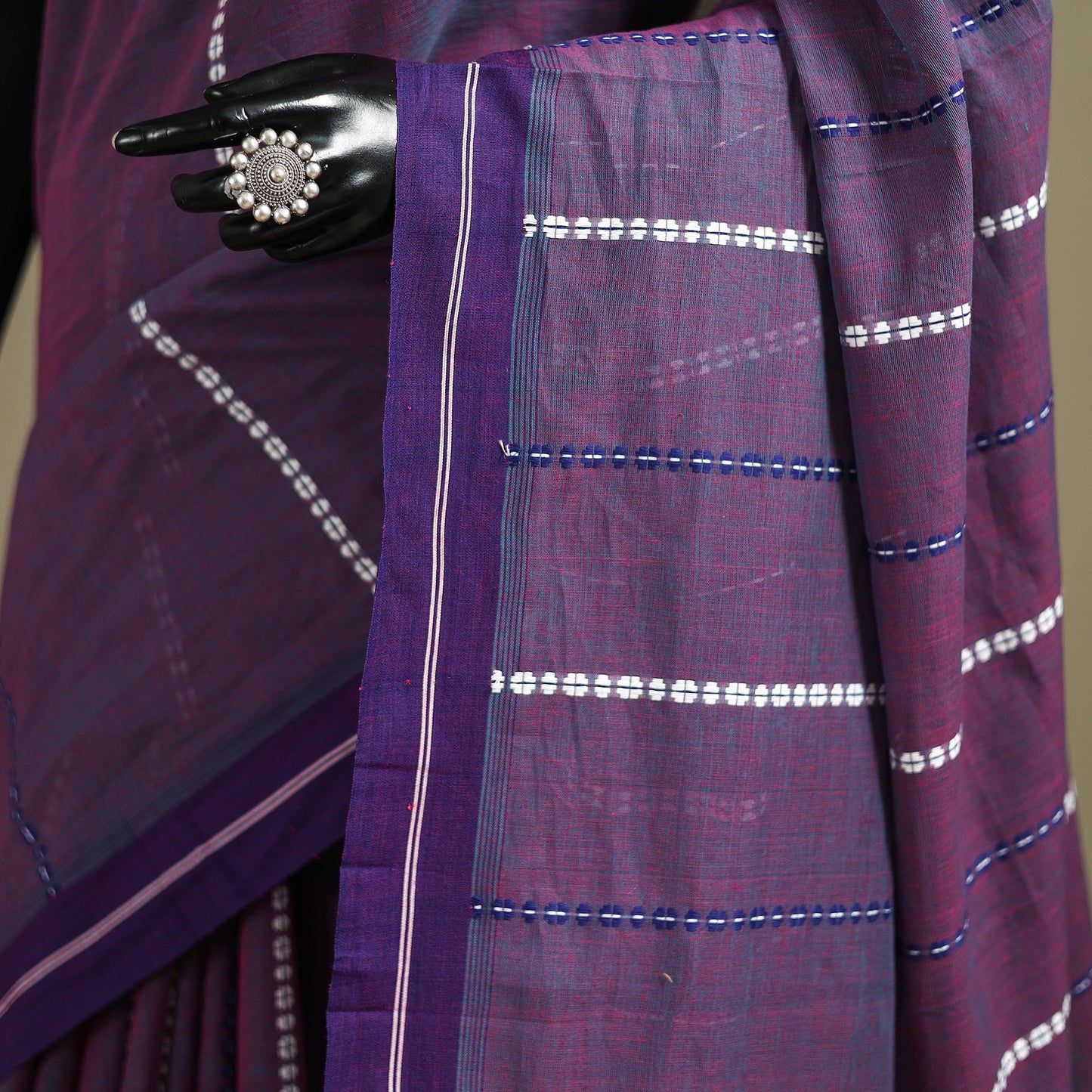 Purple - bengal handwoven cotton begumpuri saree 30