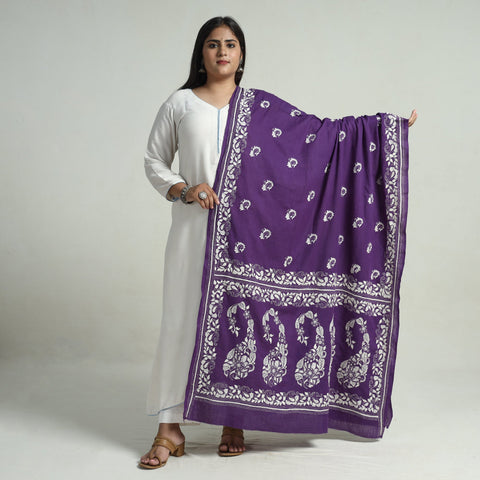 Buy Bengal Kantha Embroidery Cotton Handloom Dupatta 109 Online at iTokri.com