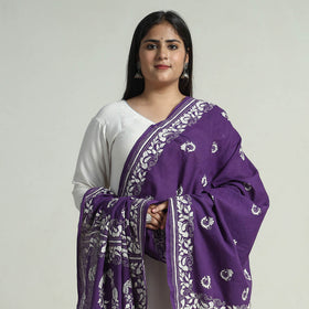 Buy Bengal Kantha Embroidery Cotton Handloom Dupatta 109 Online at iTokri.com