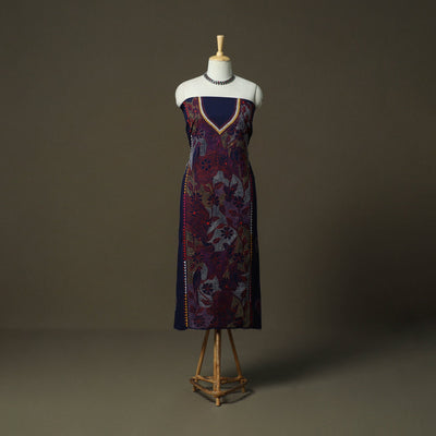 Bengal kantha hand embroidered cotton unstitched kurta