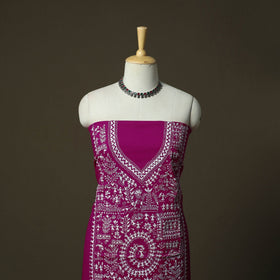 Bengal kantha hand embroidered cotton unstitched kurta