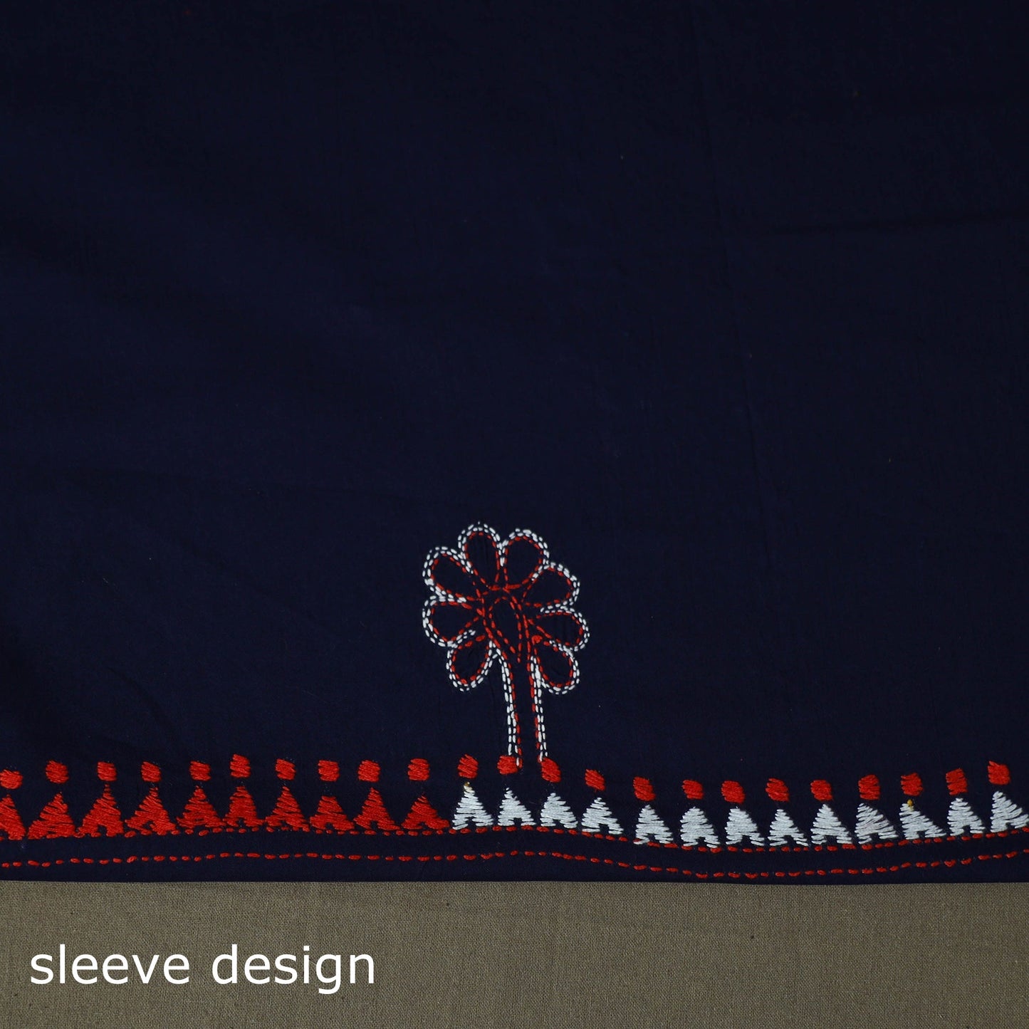 Bengal kantha hand embroidered cotton unstitched kurta