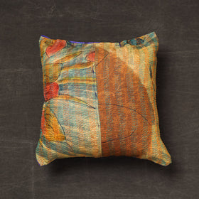 Buy Bengal Kantha Embroidery Reversible Silk Cushion Cover 08 Online at iTokri.com