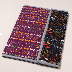 Purple Bengal Kantha Work Handcrafted File Folder 