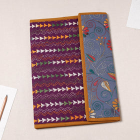 Purple Bengal Kantha Work Handcrafted File Folder 