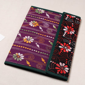 Purple Bengal Kantha Work Handcrafted File Folder 