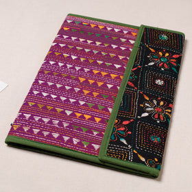 Purple Bengal Kantha Work Handcrafted File Folder 