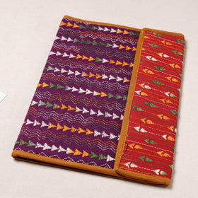 Purple Bengal Kantha Work Handcrafted File Folder 