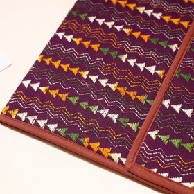 Purple Bengal Kantha Work Handcrafted File Folder 