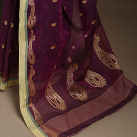 Purple Bengali Tant Saree with Matching Jewellery & Blouse