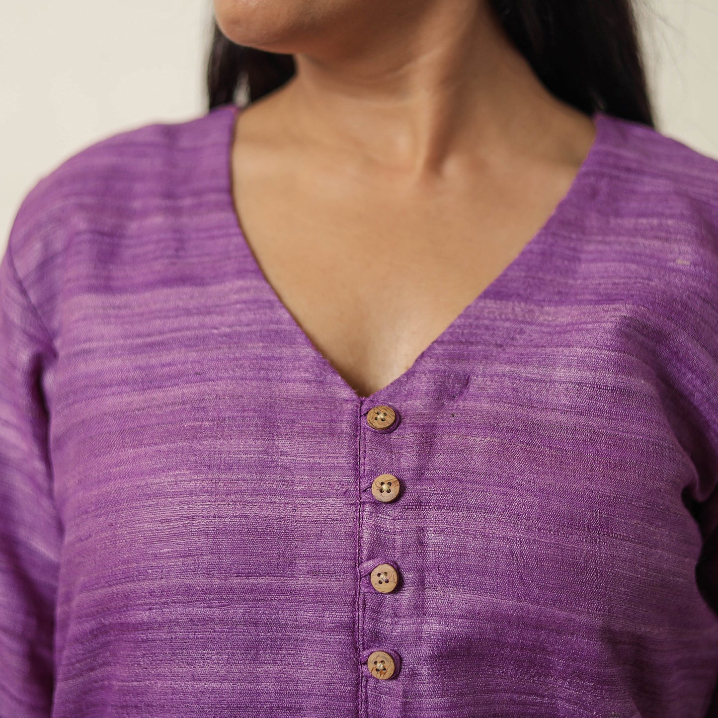 Bhagalpuri Handwoven Desi Tussar Silk Straight Kurta for Women