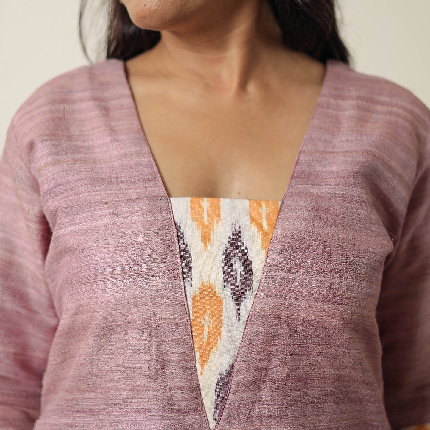 Purple - bhagalpuri handwoven desi tussar silk straight