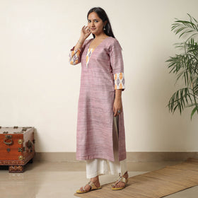 Purple - bhagalpuri handwoven desi tussar silk straight