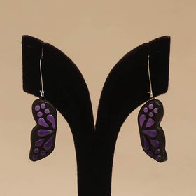 Bishnupur handpainted terracotta earrings 105 - handcrafted