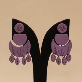 Bishnupur handpainted terracotta earrings 138 - handcrafted