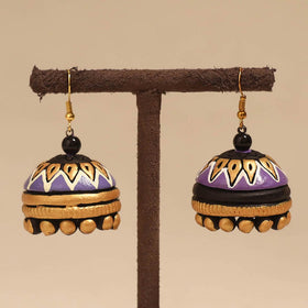 Bishnupur handpainted terracotta jhumki earrings 89