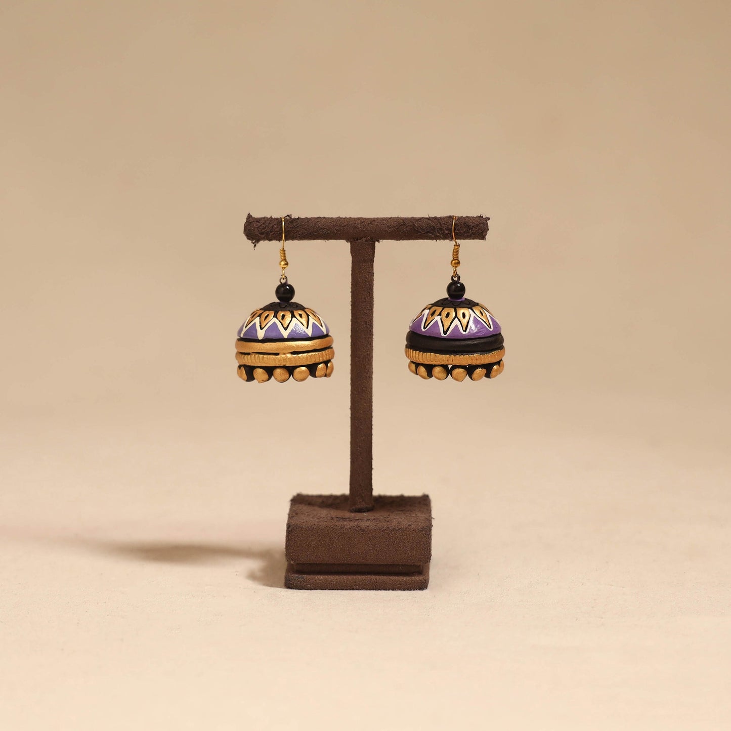 Bishnupur handpainted terracotta jhumki earrings 89