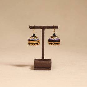 Bishnupur handpainted terracotta jhumki earrings 89