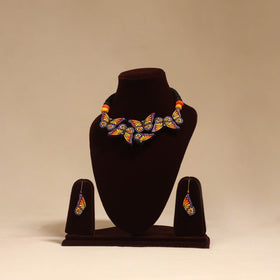 Bishnupur handpainted terracotta necklace set 36