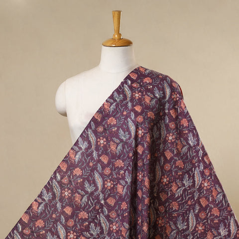 Purple - cotton sanganeri fabric 04 - handcrafted