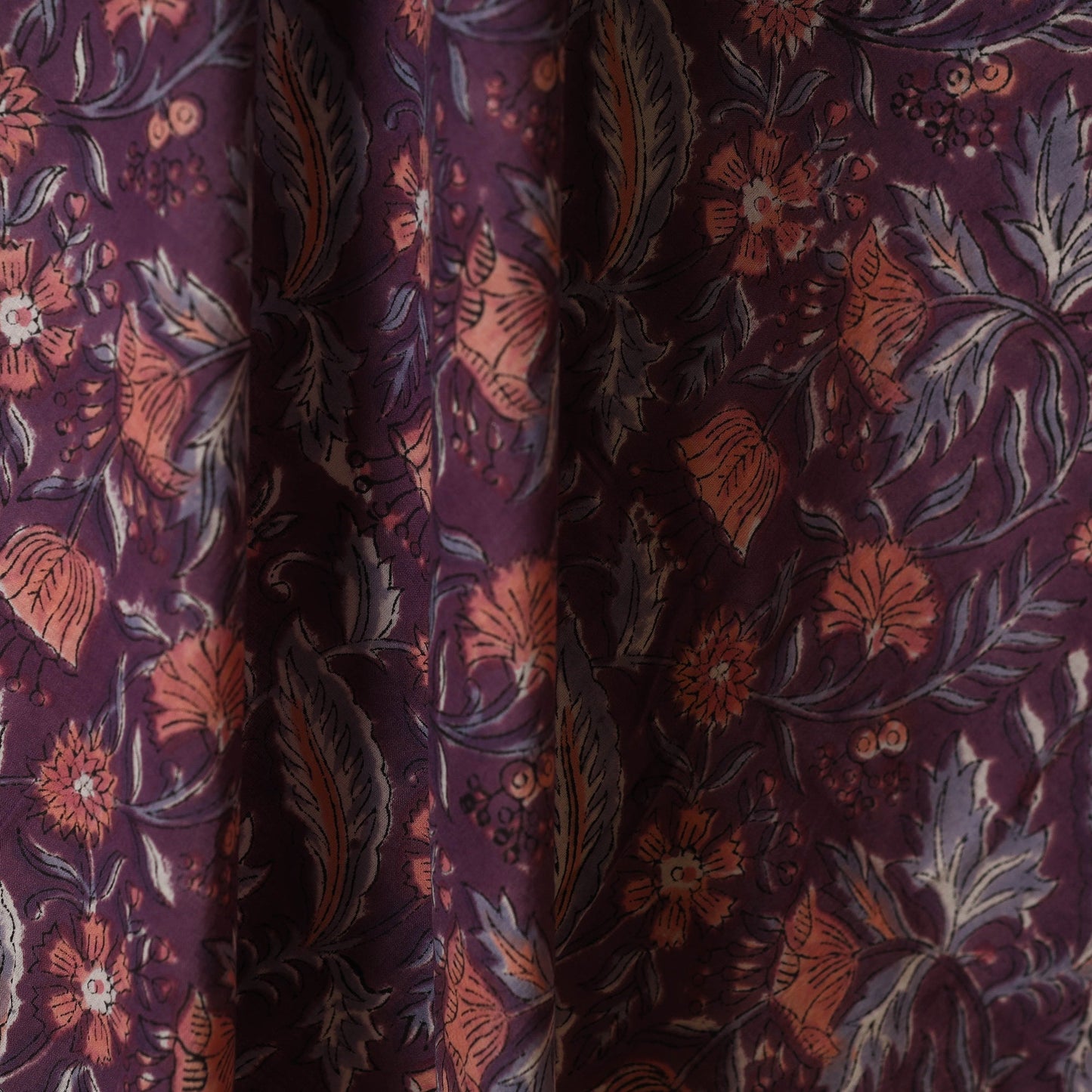 Purple - cotton sanganeri fabric 04 - handcrafted