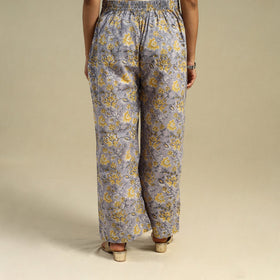 Purple Block Print Cotton Sanganeri Palazzo 