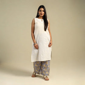 Purple Block Print Cotton Sanganeri Palazzo 