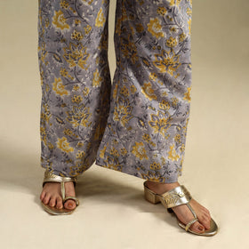 Purple Block Print Cotton Sanganeri Palazzo 