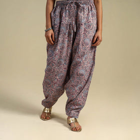 Purple Block Print Cotton Sanganeri Salwar