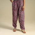 Purple Block Print Cotton Sanganeri Salwar