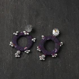 Purple - blue - sahiba gs fabart handmade earrings