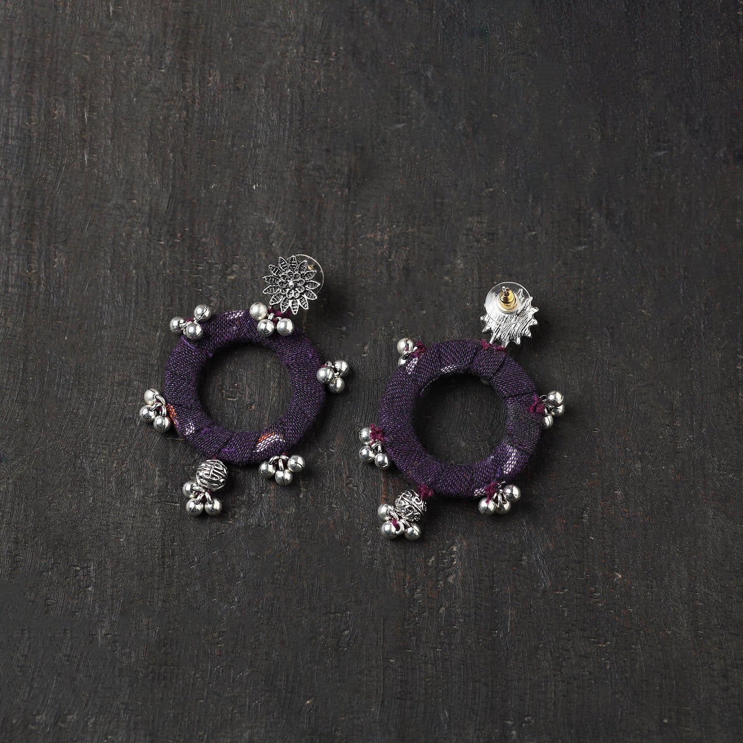 Purple - blue - sahiba gs fabart handmade earrings