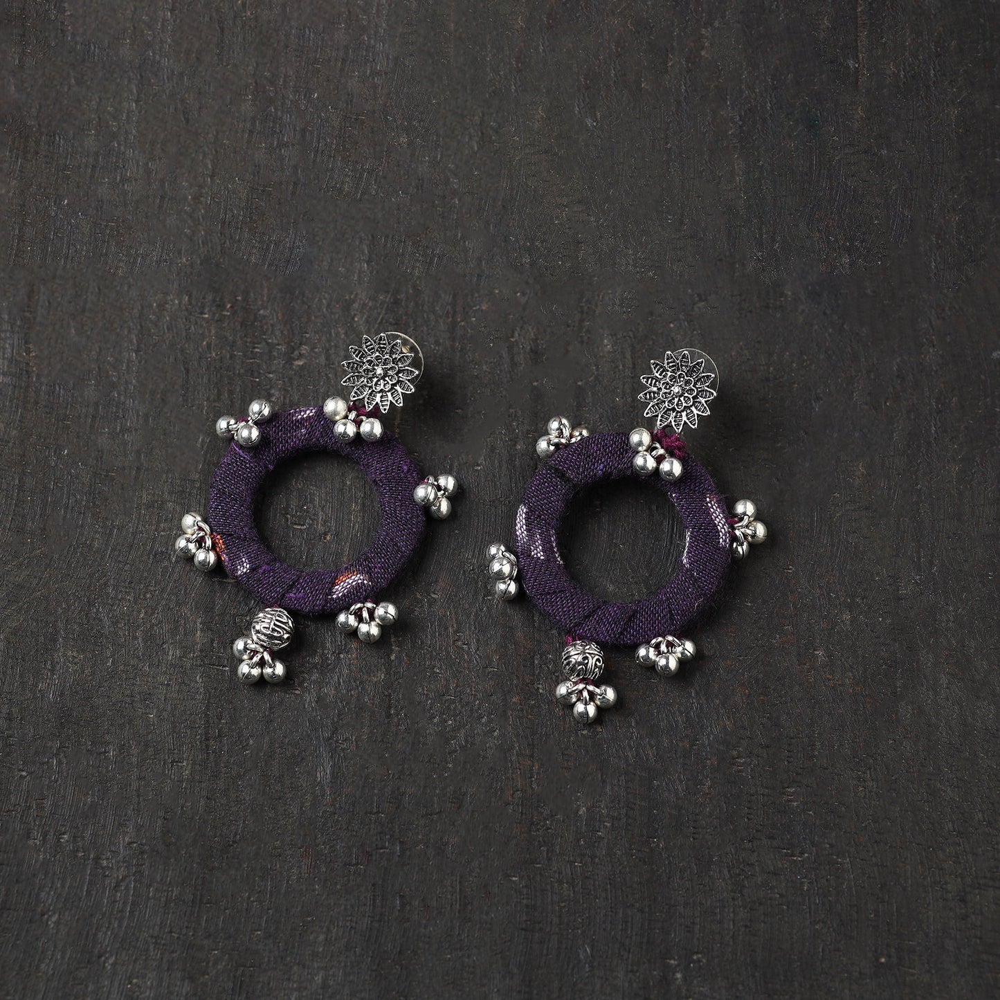 Purple - blue - sahiba gs fabart handmade earrings