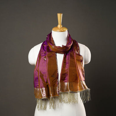 Buy Purple Brocade Handloom Pure Silk Banarasi Stole