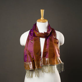 Buy Purple Brocade Handloom Pure Silk Banarasi Stole