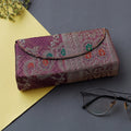 Purple Brocade Silk Fabric Embellished Spectacle Case