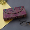 Purple Brocade Silk Fabric Embellished Spectacle Case