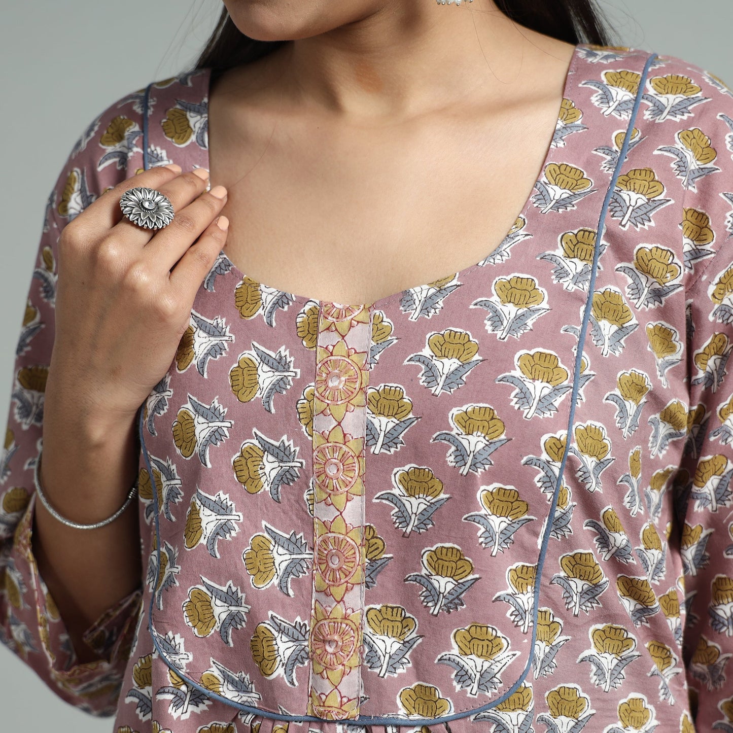 Buy Sanganeri Block Printed Cotton Kurta Online l iTokri.com
