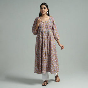 Buy Sanganeri Block Printed Cotton Kurta Online l iTokri.com