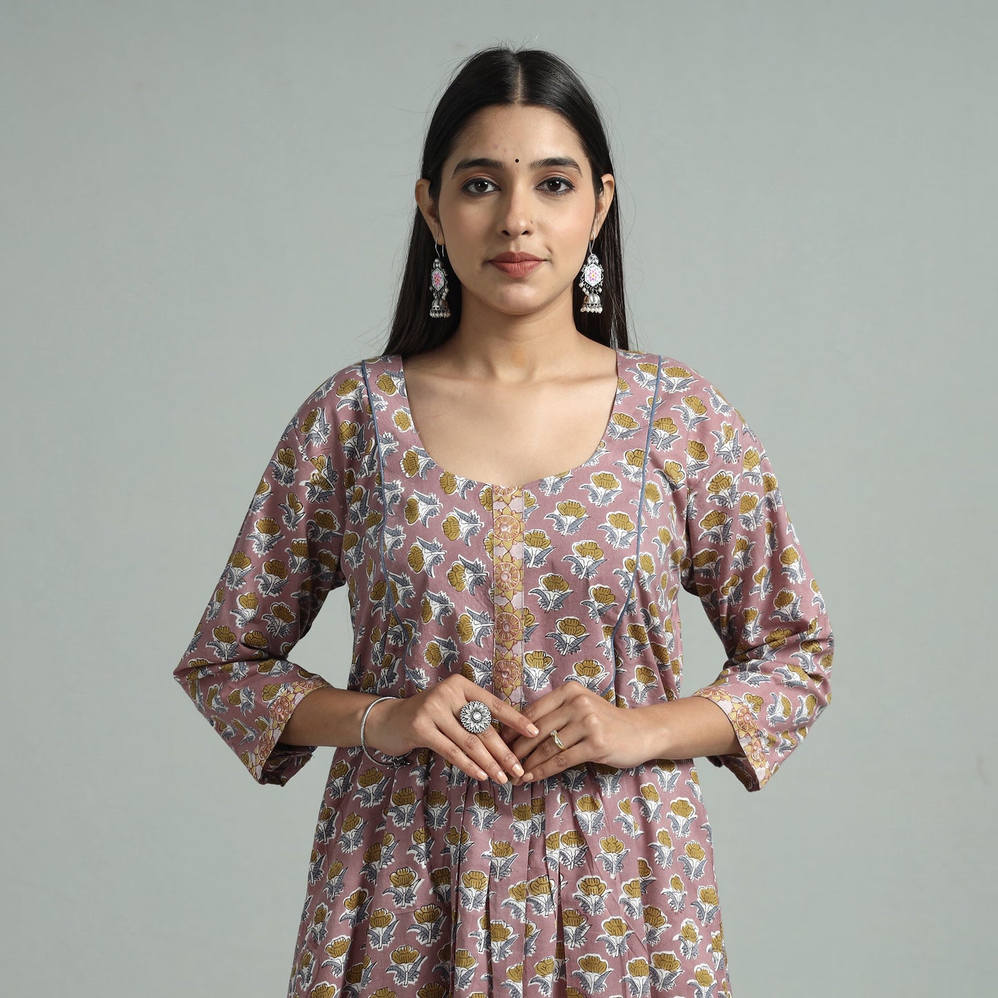 Buy Sanganeri Block Printed Cotton Kurta Online l iTokri.com