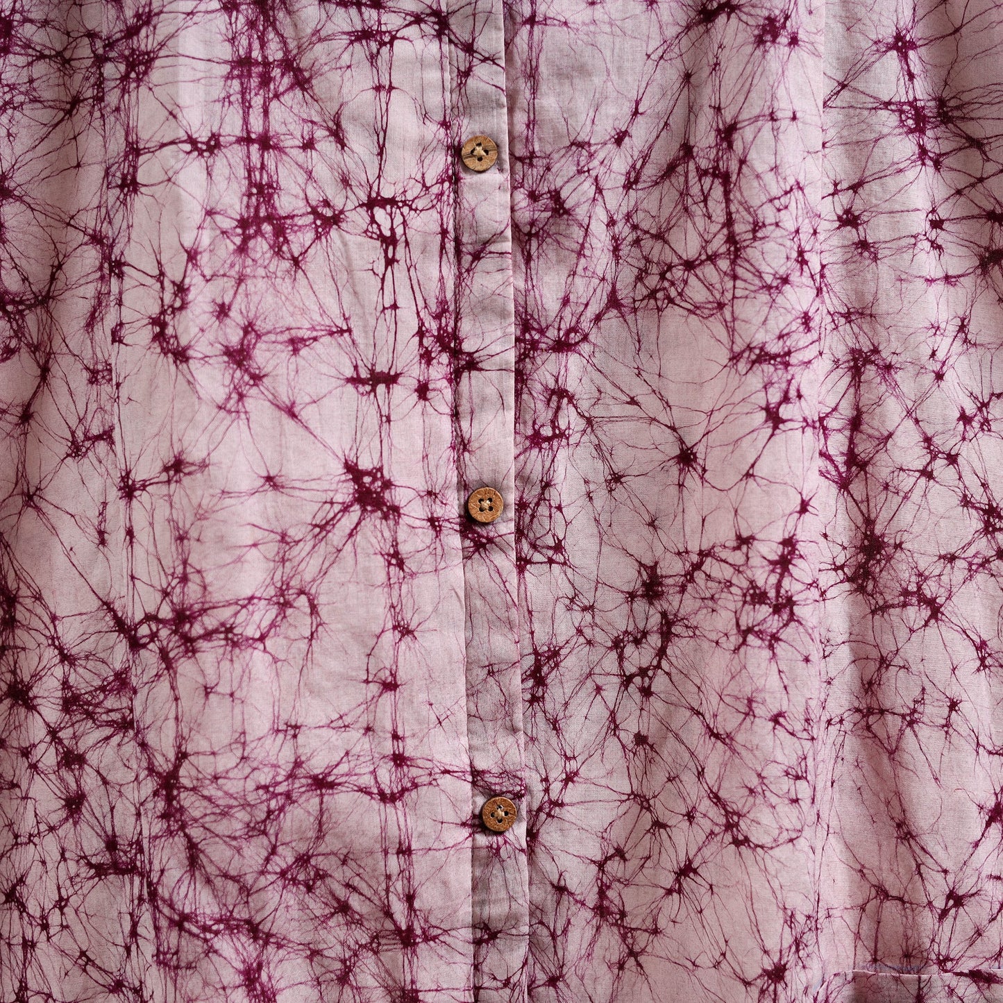 Purple - button down cotton batik dress 01 - handcrafted