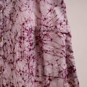 Purple - button down cotton batik dress 01 - handcrafted