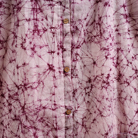 Purple - button down cotton batik dress 01 - handcrafted