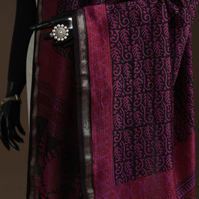Chanderi silk bagh natural dyed dupatta with zari border 17
