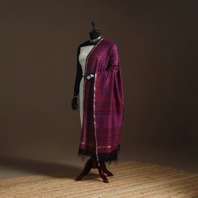 Chanderi silk bagh natural dyed dupatta with zari border 14