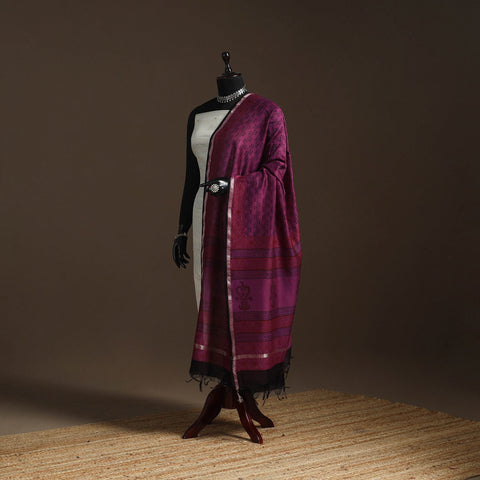 Chanderi silk bagh natural dyed dupatta with zari border 14