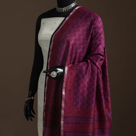 Chanderi silk bagh natural dyed dupatta with zari border 14