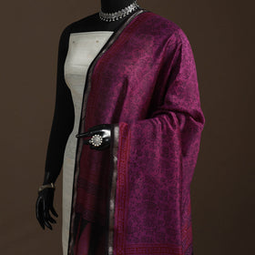 Chanderi silk bagh natural dyed dupatta with zari border 15